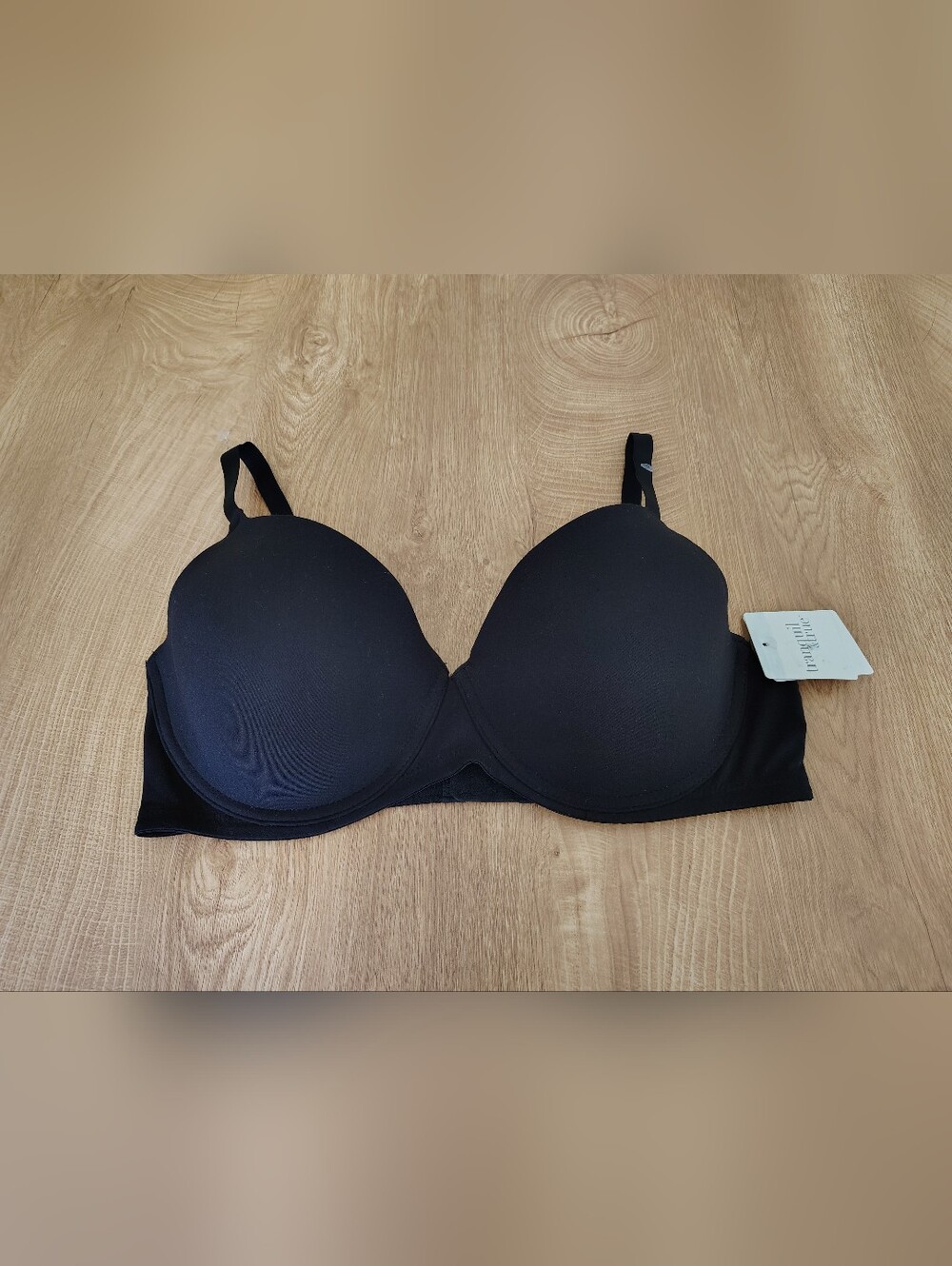 Tranquil & True Black Lightly Lined Brushed Microfiber T-Shirt Bra Size 40 DD